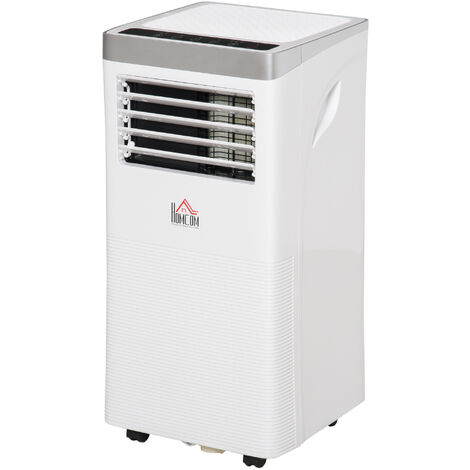 HOMCOM Climatiseur portable 9.000 BTU/h - ventilateur, déshumidificateur - réfrigérant naturel R290 - télécommande - débit d'air 360 m³/h - blanc