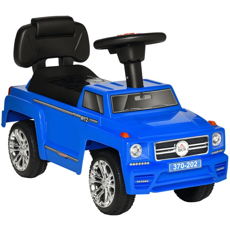 

Homcom - Coche Correpasillos para Bebé de 18-36 Meses Coche sin Pedales con Faros Música Bocina Compartimento de Almacenaje y Respaldo Alto