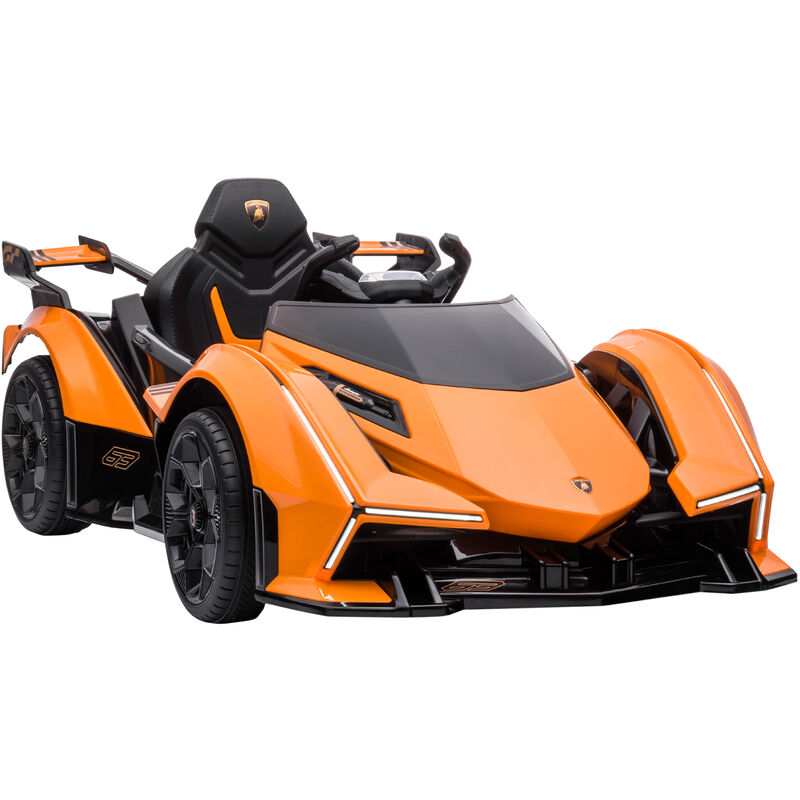 

Coche Eléctrico Lamborghini para Niños de +3 Años 12V con Mando a Distancia Faros Luz LED Música MP3 USB y Apertura de Puerta 117x66x50 cm - Naranja