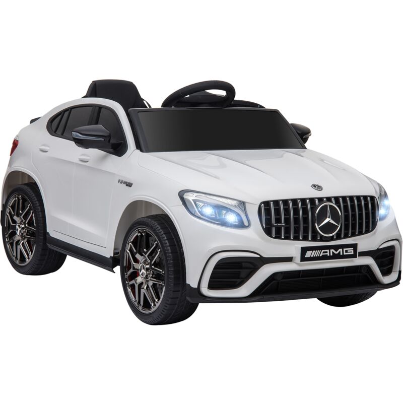 

Coche Eléctrico Niños 3-8 Años con Mando MP3 USB Luces y Sonidos Carga 30kg - blanco