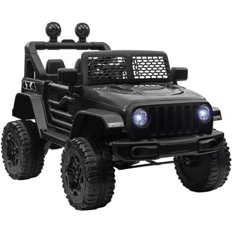 HOMCOM coche eléctrico para niños 12V,  2 motores, cntrol remoto 2,4G, velocidad hasta 5 km/h, sistema de suspensión, para niños de +3 años, negro