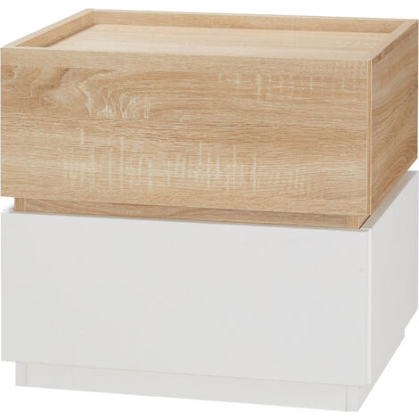 HOMCOM Comodino Moderno con 2 Cassetti in Legno Design Impilabile 50x40x47.5cm