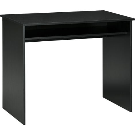 HOMCOM Computer Desk Writing Table Study Workstation Storage Black