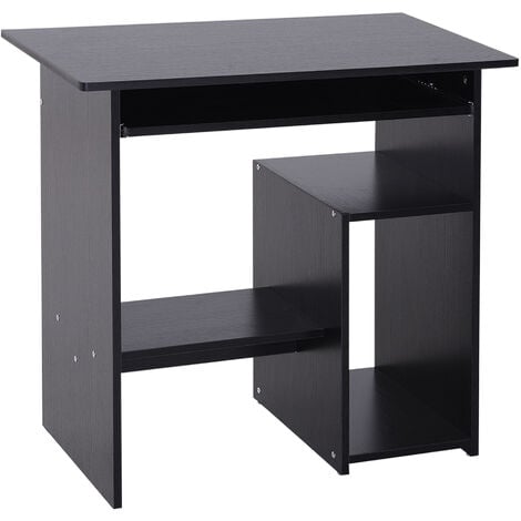 HOMCOM Computertisch, Schreibtisch, Bürotisch, Gamingtisch, Kinderschreibtisch PC-Tisch, Schwarz, 80 x 45 x 75 cm - schwarz