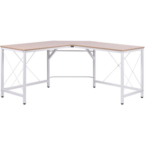 HOMCOM Computertisch Schreibtisch L-Form Arbeitstisch Bürotisch Eckschreibtisch Winkelschreibtisch MDF Natur 150 x 150 x 76 cm