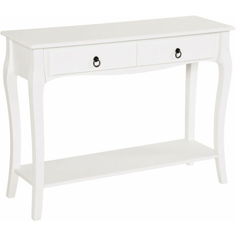 HOMCOM Console Table Sofa Side Desk with Storage Shelves Drawers for Entryway