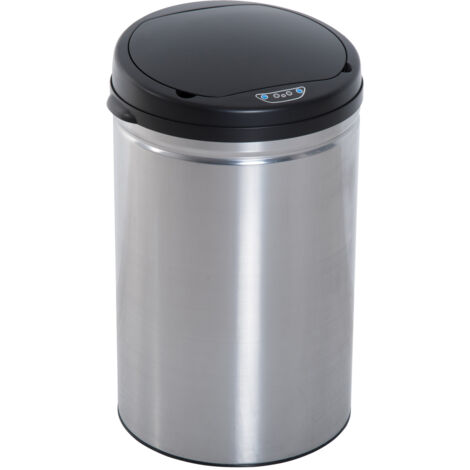 HOMCOM Contenedor Papelera Cubo Basura 30L con Sensor Detector Movimiento automático Acero Inoxidable (Varios tamaños）