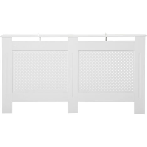 HOMCOM Copertura Moderna Copritermosifone in Legno Verniciato Bianco