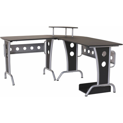 Homcom Corner Computer Pc Desk Home Office Sturdy Table Furniture
