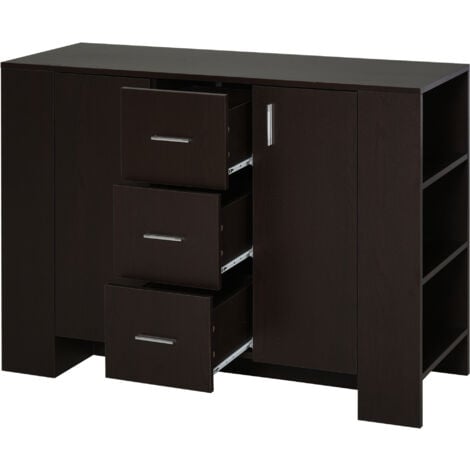 HOMCOM Credenza in Stile Classico per Sala da Pranzo in Legno Scuro