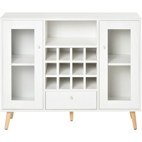 HOMCOM Credenza Moderna in Legno con Cantinetta Vini 12 Bottiglie 100x33x80cm