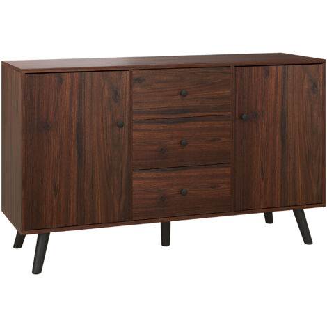 HOMCOM Credenza Moderna per Soggiorno Ingresso e Sala da Pranzo Marrone e Nera