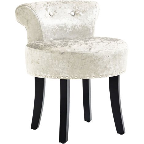 HOMCOM Dressing Table Stool Vanity Seat w/ Rubber Wood Legs Bedroom - Beige