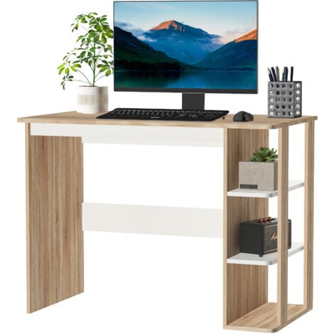 Seconique Nordic White and Oak 1 Drawer Study Desk