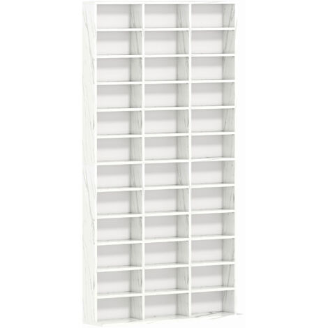 HOMCOM DVD CD Media Storage Rack, Video Display Unit, Marble Effect