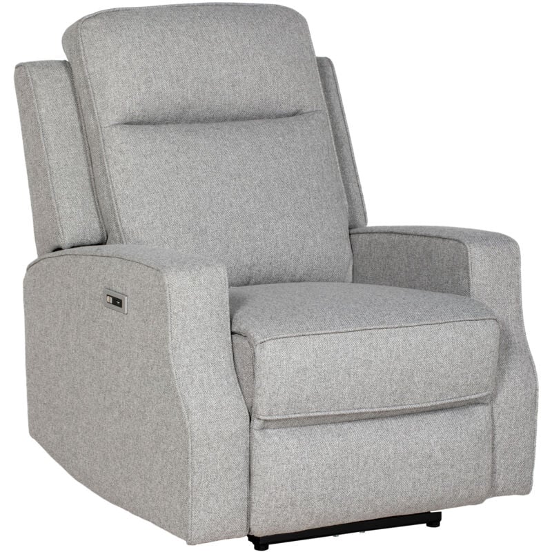 Electric Fabric Recliner Armchair, Reclining Chair with Adjustable Leg Rest, usb Port, for Home Living Room Grey - Homcom