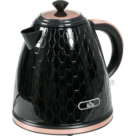 HOMCOM Electric Kettle, Fast Boil, 1.7L, 3kW, Swivel, Auto Shut-off, Black