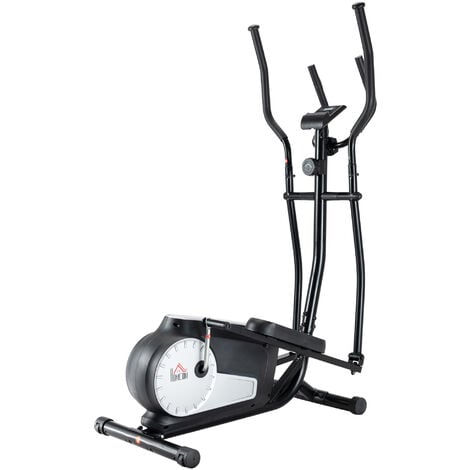 HOMCOM Elliptical Cross Trainer w/ Adjustable Resistance, LCD Monitor, Wheels