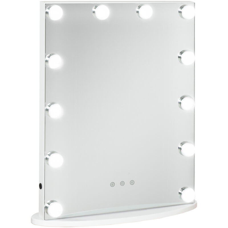 

Espejo de Maquillaje de Luces LED Ajustables Control Táctil 41,5x13,5x51 Blanco - Blanco