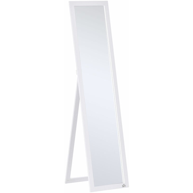 

Espejo de Pie Cuerpo Entero Espejo de Pared Rectangular con 2 Formas de Uso Moderno para Pasillo Dormitorio Sala de Estar 37x48x152 cm Blanco - Blanco