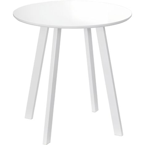 HOMCOM Esstisch 72 x 72 cm Runder Küchentisch für 2 Personen moderner Esszimmertisch mit abgeschrägten Beinen, Tisch für Küche, Esszimmer und Wohnzimmer Weiß