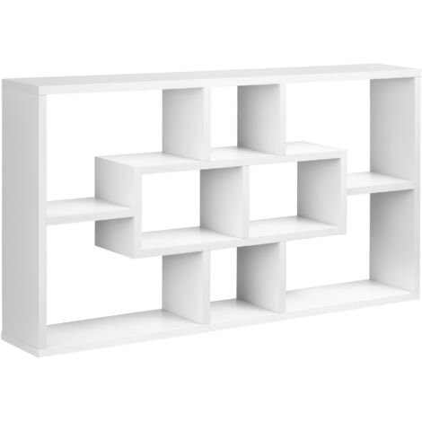HOMCOM Estante de Pared Decorativo Juego de 8 Estantes Estantería para Libro CDs Baldas Flotantes Cubos Modernos 85x14.5x47.5cm carga 20kg Madera