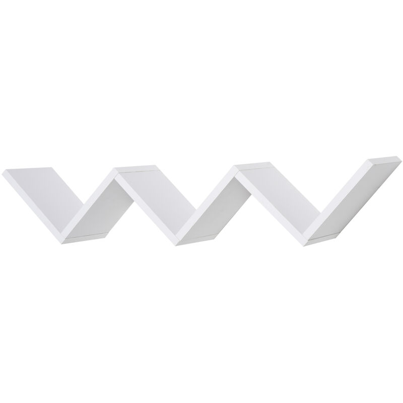 

Estante de Pared en Forma de W zigzag Decoración para Salón 80,6x16x15,2 cm - Blanco