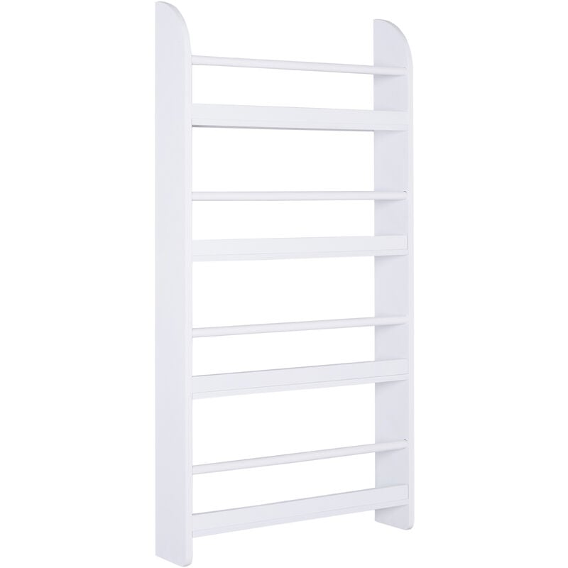 

Estantería de Pared de Libros con 4 Estantes Carga 30kg 59x12x113cm Blanco - blanco