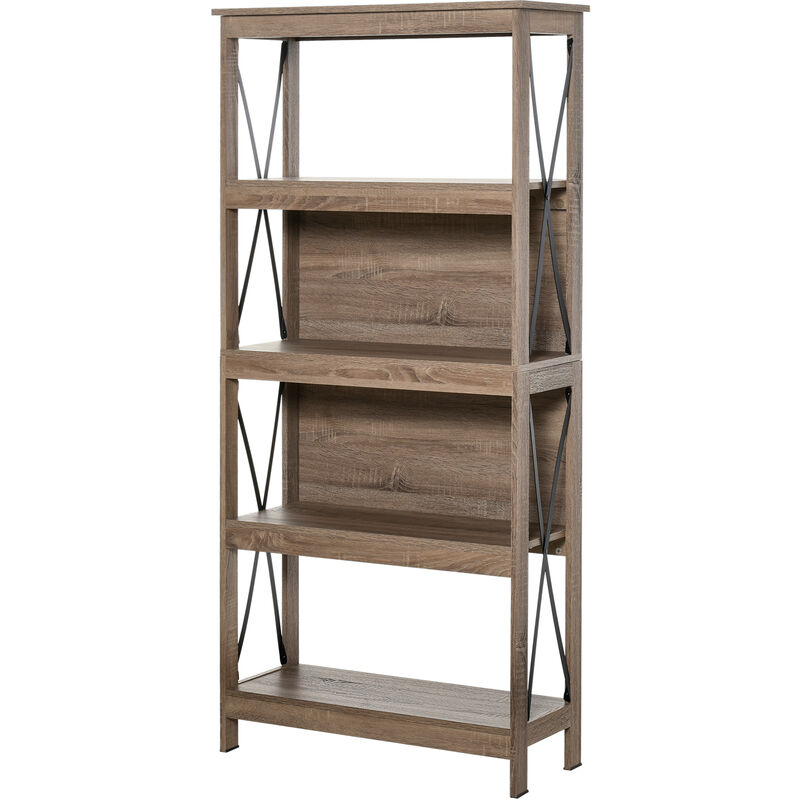 

Estantería Librería de 4 Niveles Almacenaje para Oficina Estudio 80x32x167,5 cm - Marrón Rústico