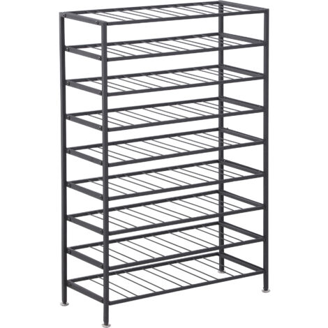 Homcom – Étagère à vin rack pour 54 bouteilles – Métal époxy anticorrosion noir – Dimensions 63L x 25l x 91H cm – Optimise l'espace de stockage