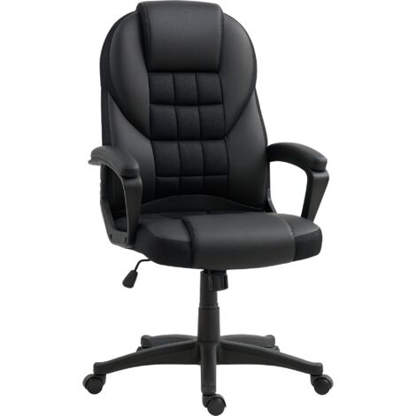 HOMCOM Executive Office Chair High Back Computer Chair with Armrests Black