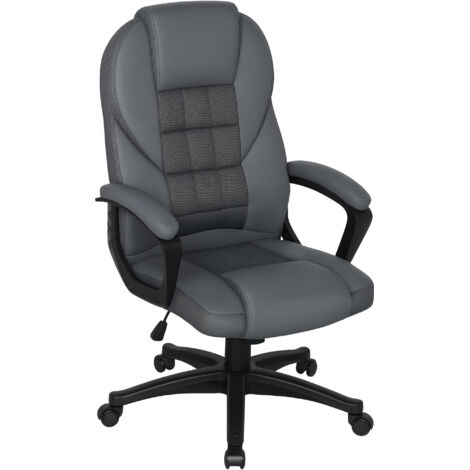 HOMCOM Executive Office Chair with High Back, Computer Chair, Charcoal Grey