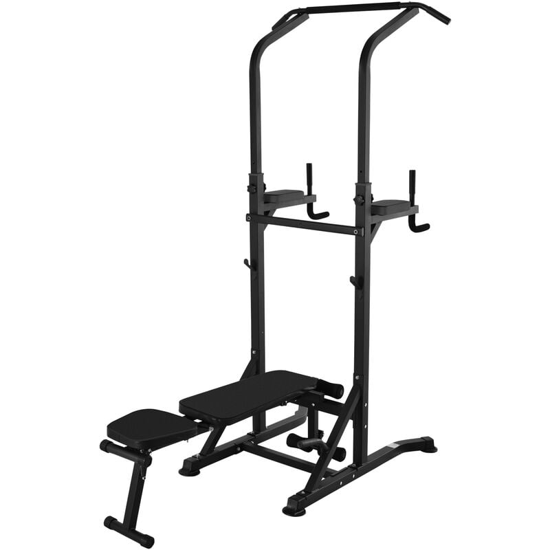 HOMCOM Exercise Pull-Up Weight Machine Power Tower Home Gym Professional Exercise