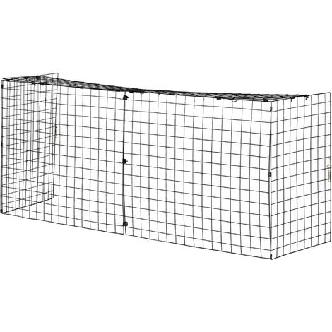 HOMCOM Extendable Fireguard Screen Foldable Fireplace Wire Mesh Cover - Black