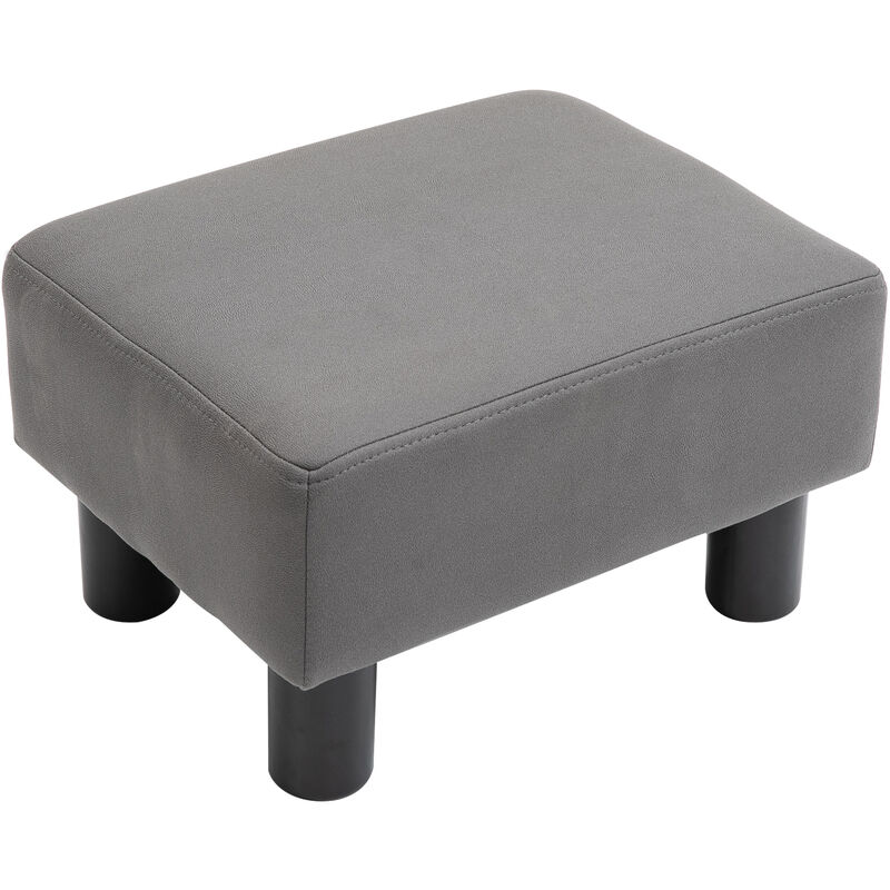 HOMCOM Fabric Footstool Small Seat Padded Home Furniture Living Room Bedroom Grey