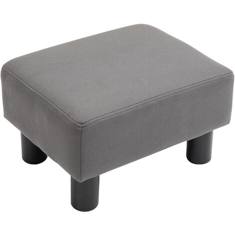 main image of "HOMCOM Fabric Footstool Small Seat Padded Home Furniture Living Room Bedroom Grey"