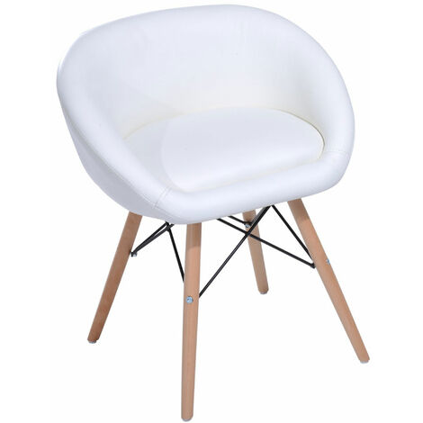 main image of "Homcom Faux Leather Lounge Padded Chic Dining Chair Living Room Furniture"