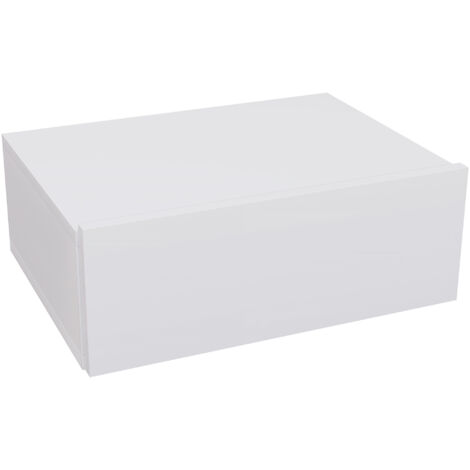 HOMCOM Floating Bedside Table, Wall-Mounted Side Table for Bedroom, White