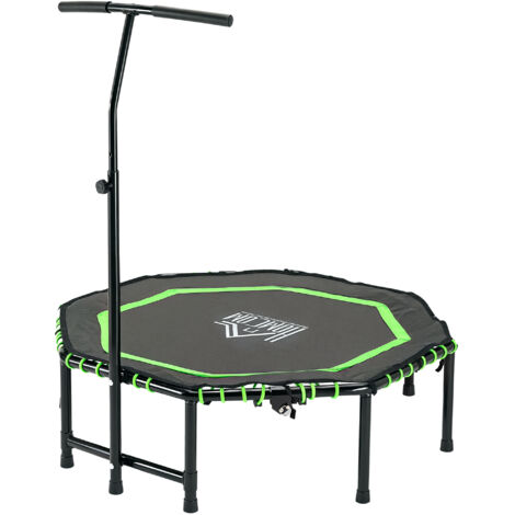 HOMCOM Foldable Trampoline w/ Adjust Handle, Max Load 100 KG - Green