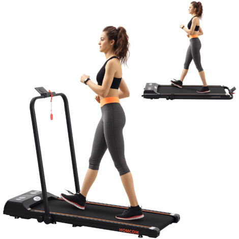 HOMCOM Foldable Walking Treadmill w/ LED Display, Orange