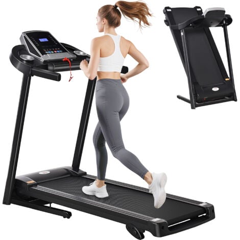 HOMCOM Folding 12km/h Electric Treadmill Running Machine w/ Incline LED Display