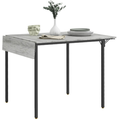 HOMCOM Folding Dining Table, Drop Leaf Table for 2-4 People, Grey
