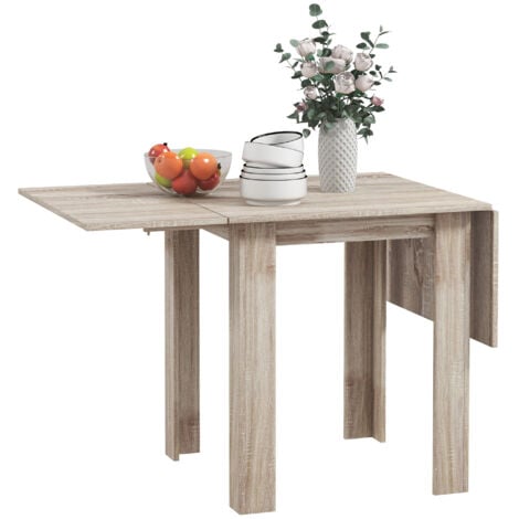 HOMCOM Folding Dining Table Extendable Kitchen Table Drop Leaf Table for 2-4