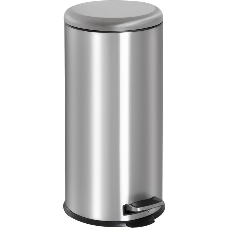 Homcom - Foot Pedal Bin Stainless Steel Metal Waste Rubbish Lid Kitchen Garbage