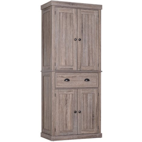 HOMCOM Freestanding Pantry Cupboard Storage Cabinet Home Organizer Furniture