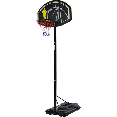 main image of "HOMCOM Fully Adjustable (1.9m-3.05m) Garden Free Standing Portable Basketball Stand Garage Net Hoop Backboard Outdoor Adult Senior Sports Fun Games w/Wheels"