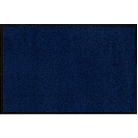 HOMCOM, Fußmatte, Schmutzfangmatte, Fußabtreter, Türmatte, Sauberlaufmatte, waschbar, strapazierfähig und pflegeleicht, Dunkelblau, 180 x 120 x 0,5 cm