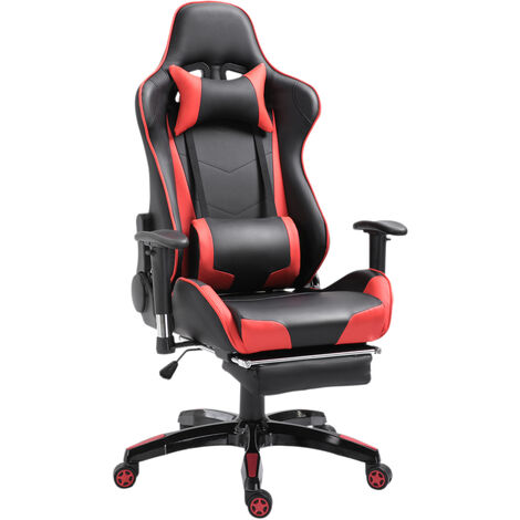 main image of "HOMCOM Gaming Chair Office Recliner Swivel Ergonomic Executive - Red"