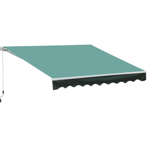 HOMCOM Garden Patio Manual Awning Canopy Sun Shade Shelter Green