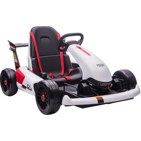 HOMCOM Go Kart coche eléctrico para niños de 4-8 años Go Kart racing batería 12v con velocidad 3-6 km/h mando a distancia música bocina 116x74x57,5 cm